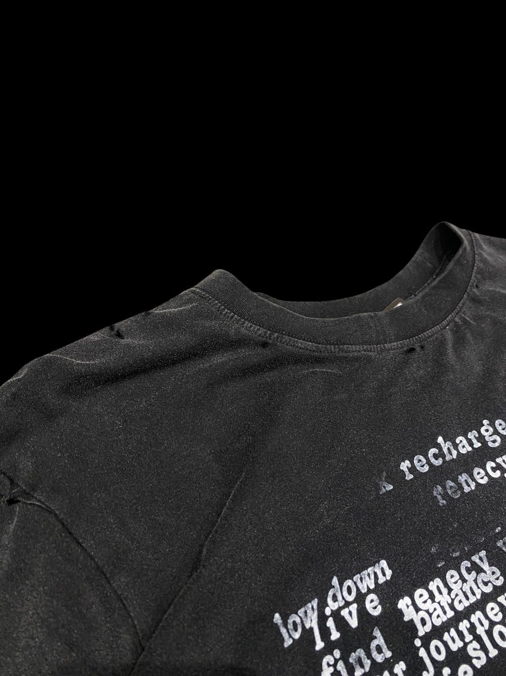 Graphic Long Sleeve Layered T-shirt Black