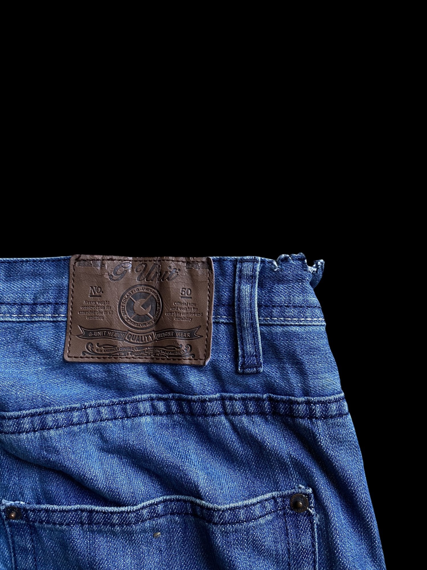 G-Unit 00's Logo Graphic Denim Jeans Blue