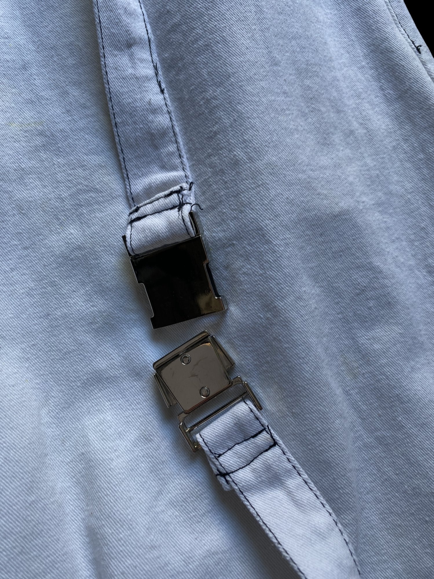 Two-Tone Convertible Trousers with Zip-Off Feature White