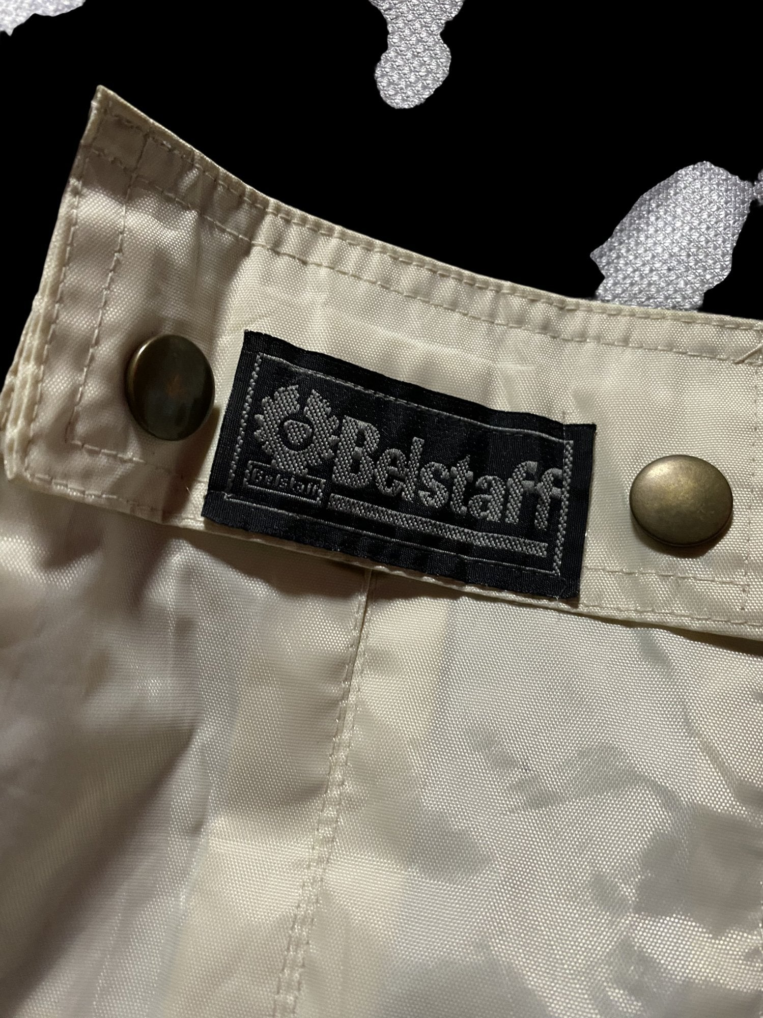 Vintage Belstaff Reflective Moto Jacket Beige Silver