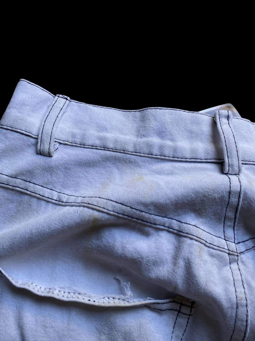 Two-Tone Convertible Trousers with Zip-Off Feature White