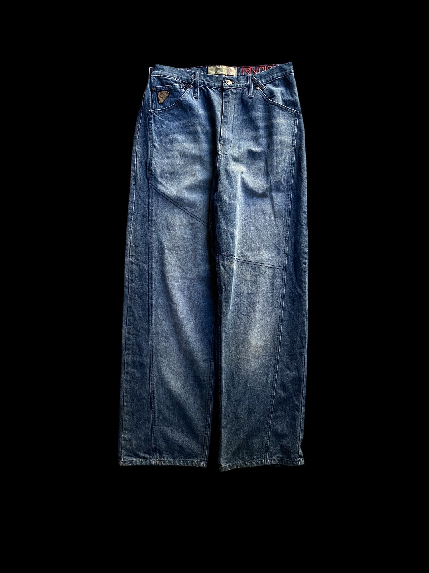 Akdmks Wide Leg Denim Jeans Blue