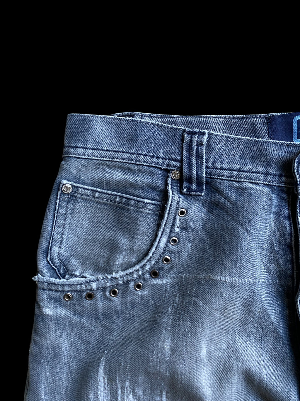 Vintage Karl Kani Distressed Denim Jeans Blue
