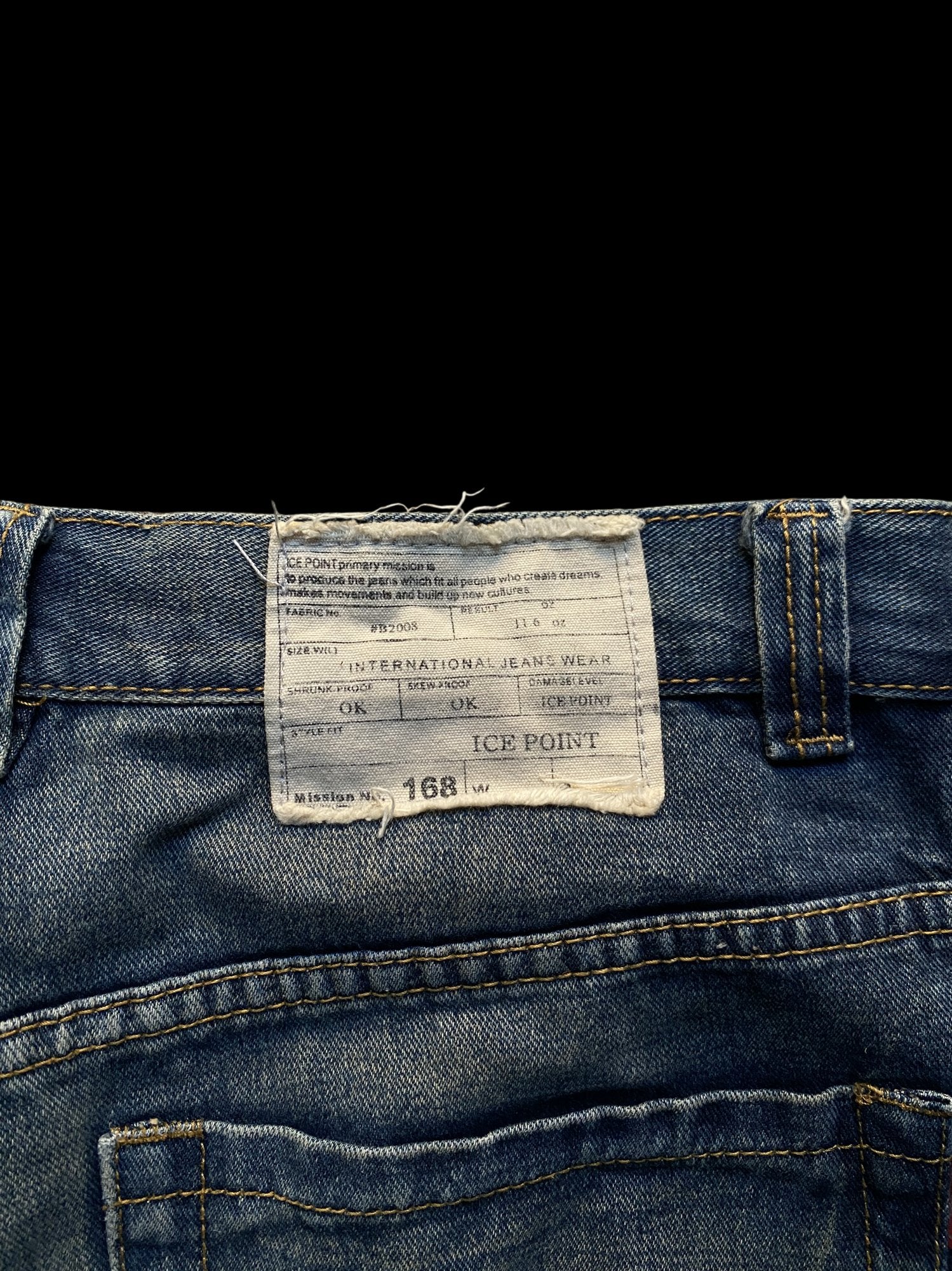 Ice Point Skull Graphic Denim Jeans Blue
