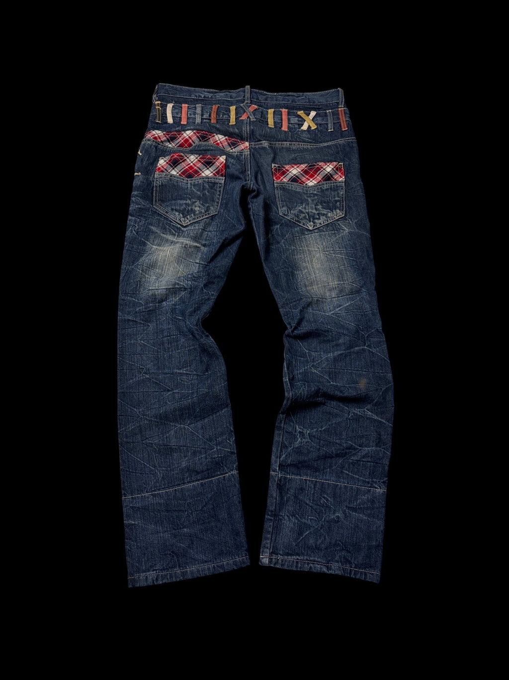 00' Rodeo Plaid Pocket Distressed Denim