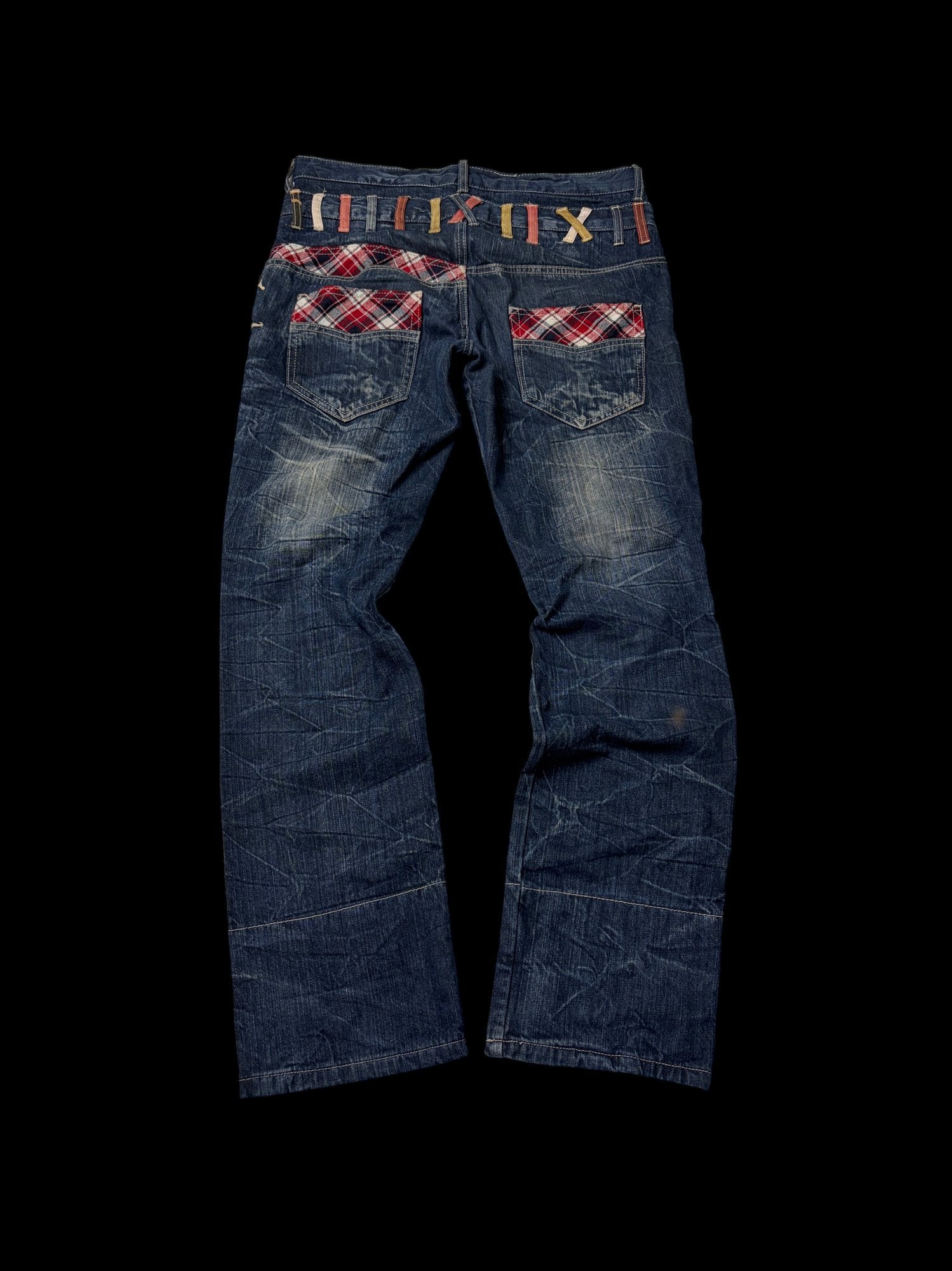 00' Rodeo Plaid Pocket Distressed Denim