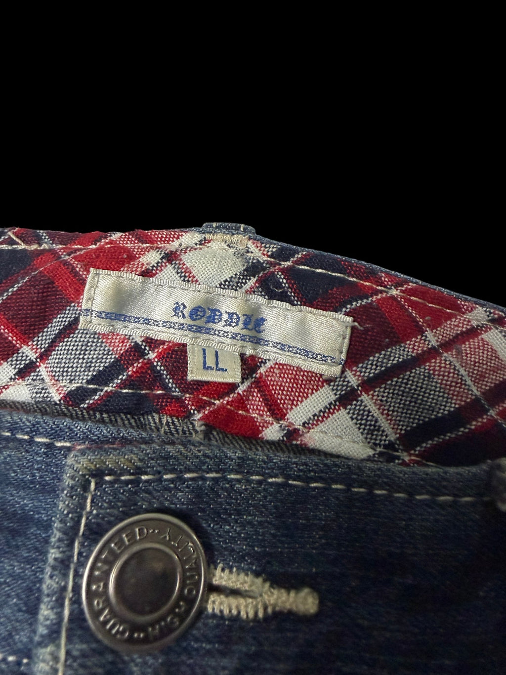 00' Rodeo Plaid Pocket Distressed Denim