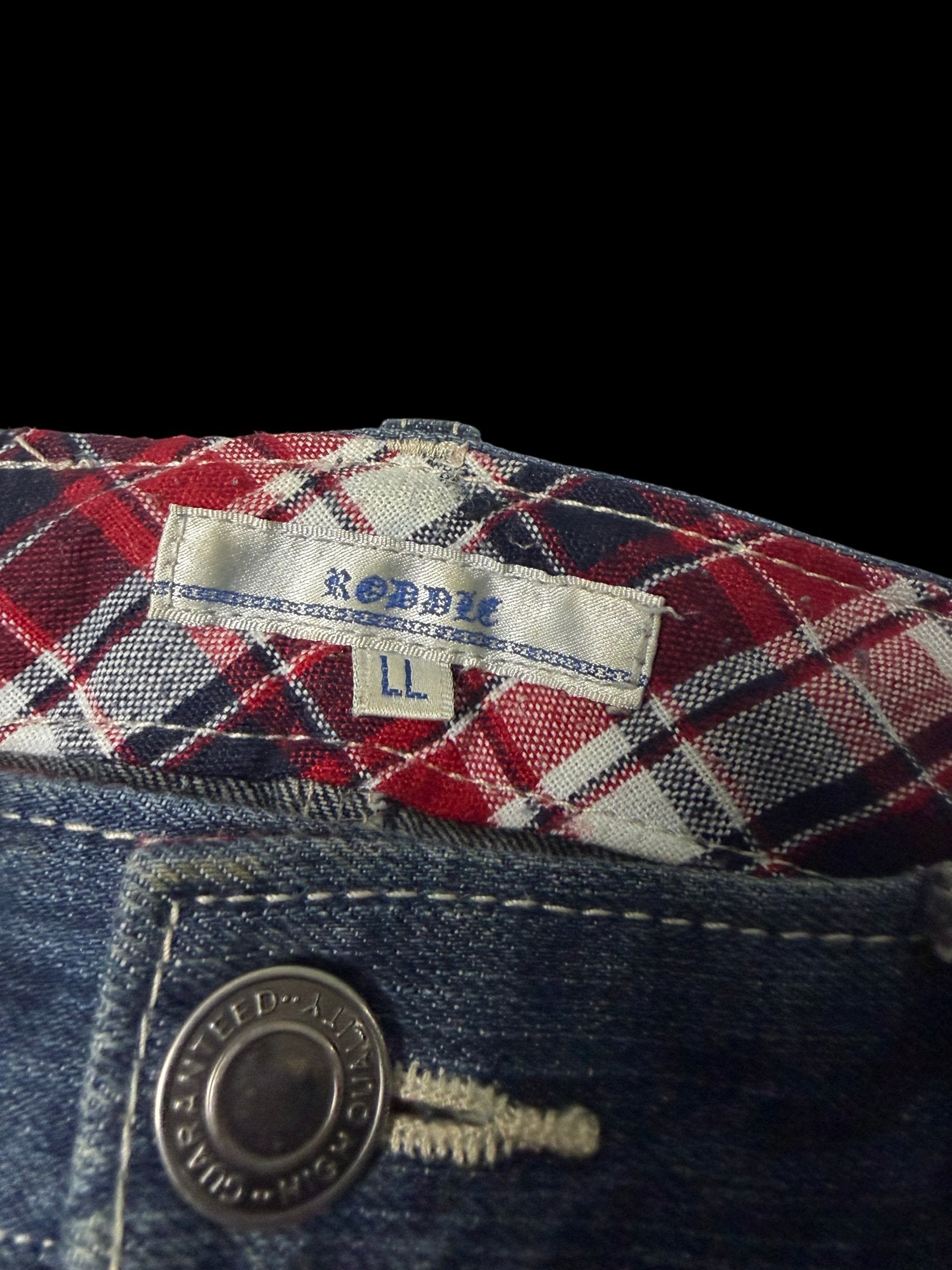 00' Rodeo Plaid Pocket Distressed Denim