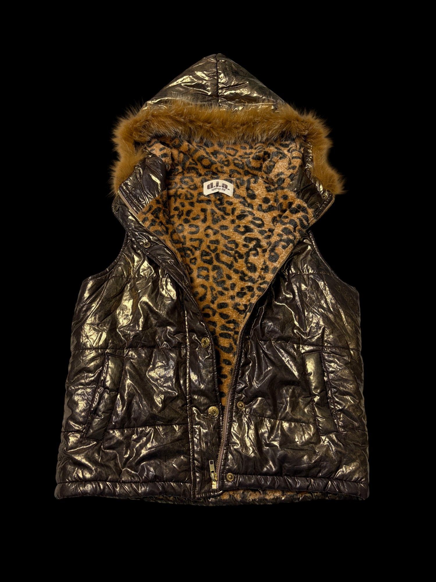 00' Vintage D.I.A Leopard Lined Puffer