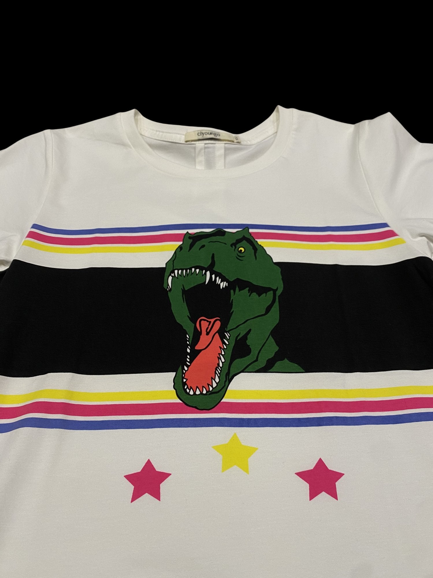 Cityoung Dino Graphic T-Shirt White