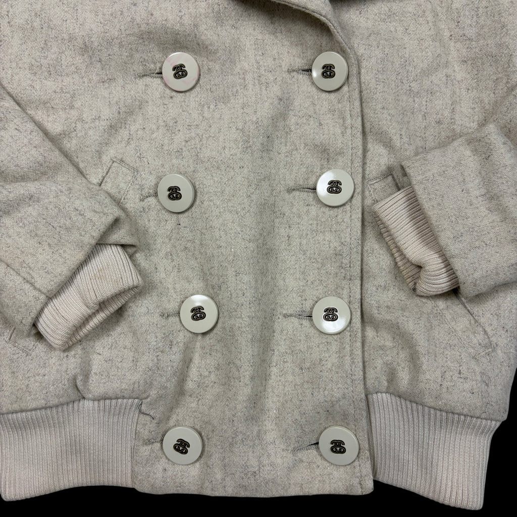 00' Stussy Faux Fur Collar Pea Coat