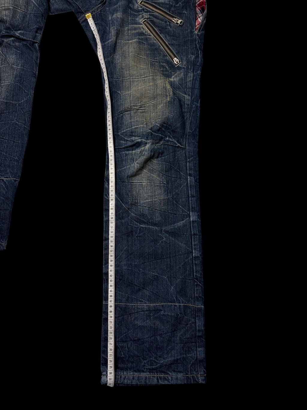 00' Rodeo Plaid Pocket Distressed Denim