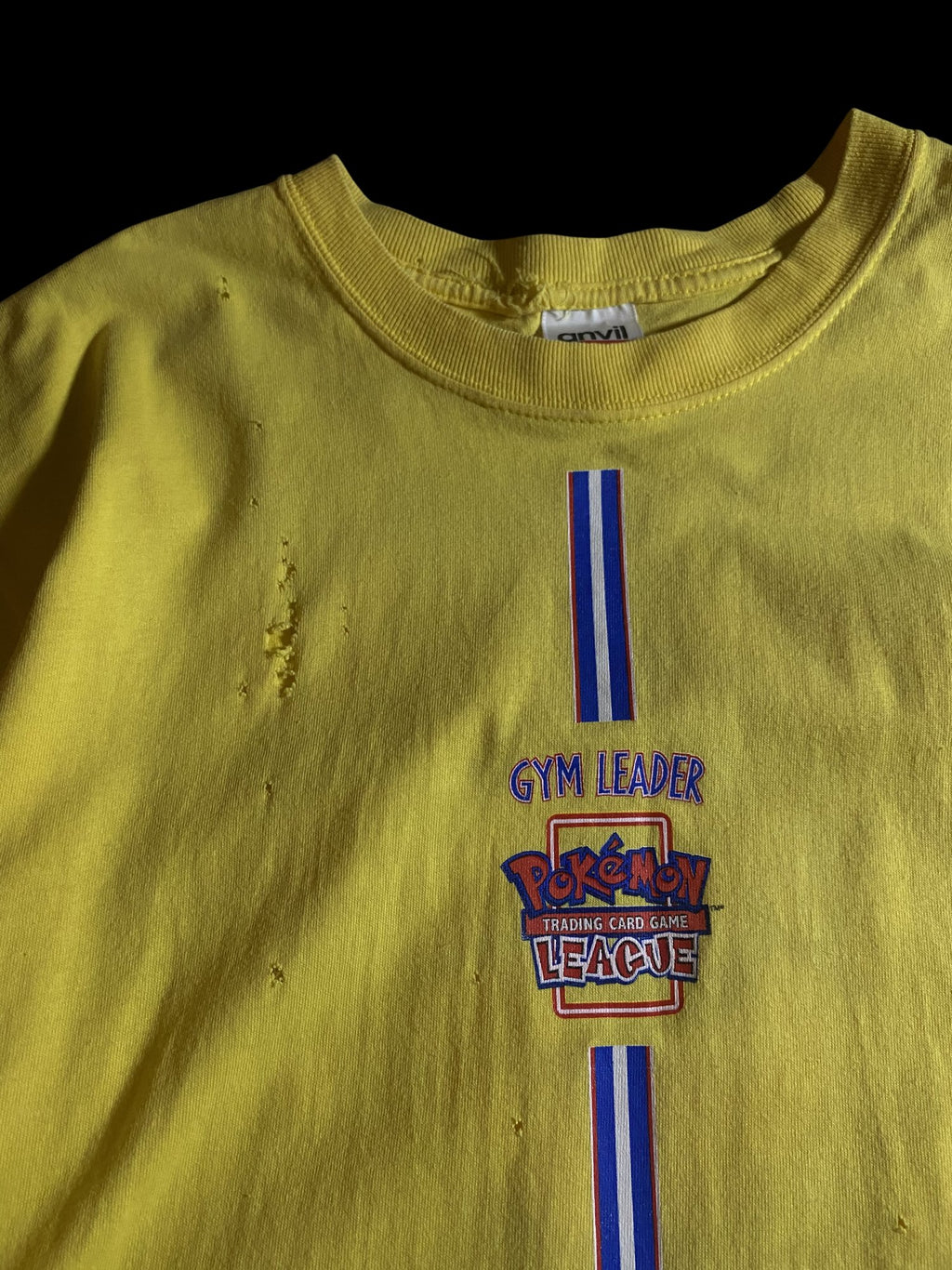 Vintage 90's Anvil Pokémon Gym Leader Graphic T-Shirt Yellow