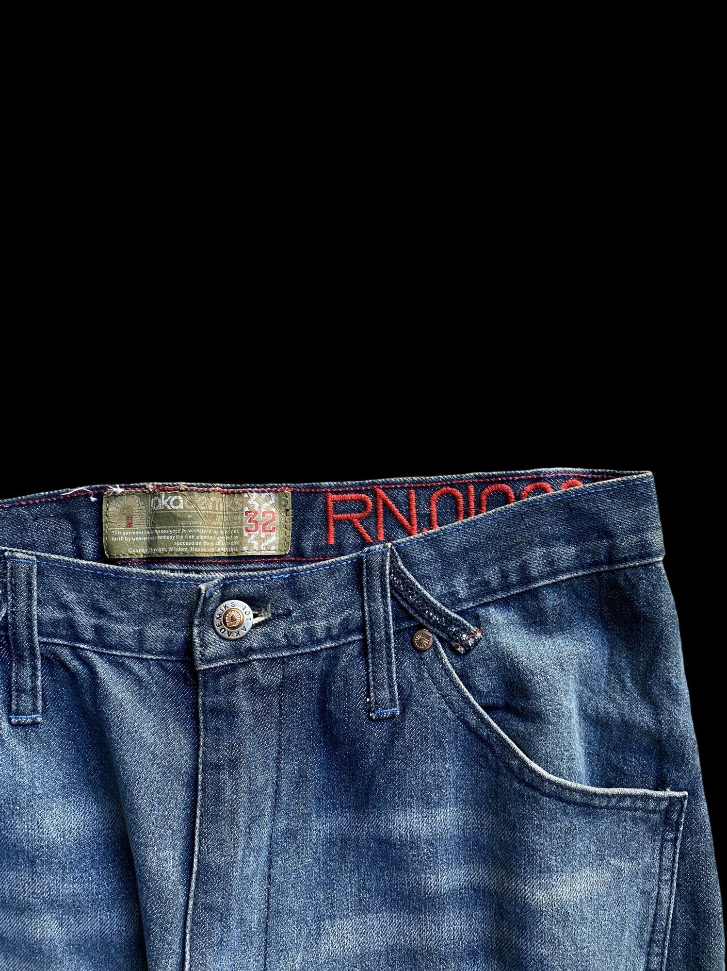 Akdmks Wide Leg Denim Jeans Blue