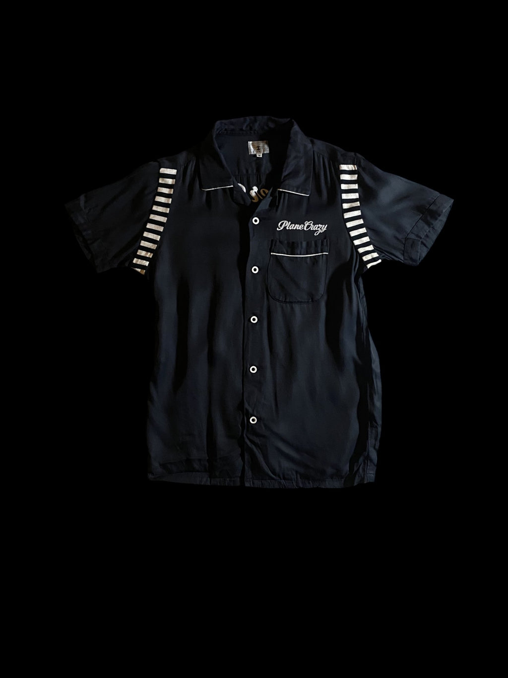 PlaneCrazy Embroidered Short Sleeve Shirt Black