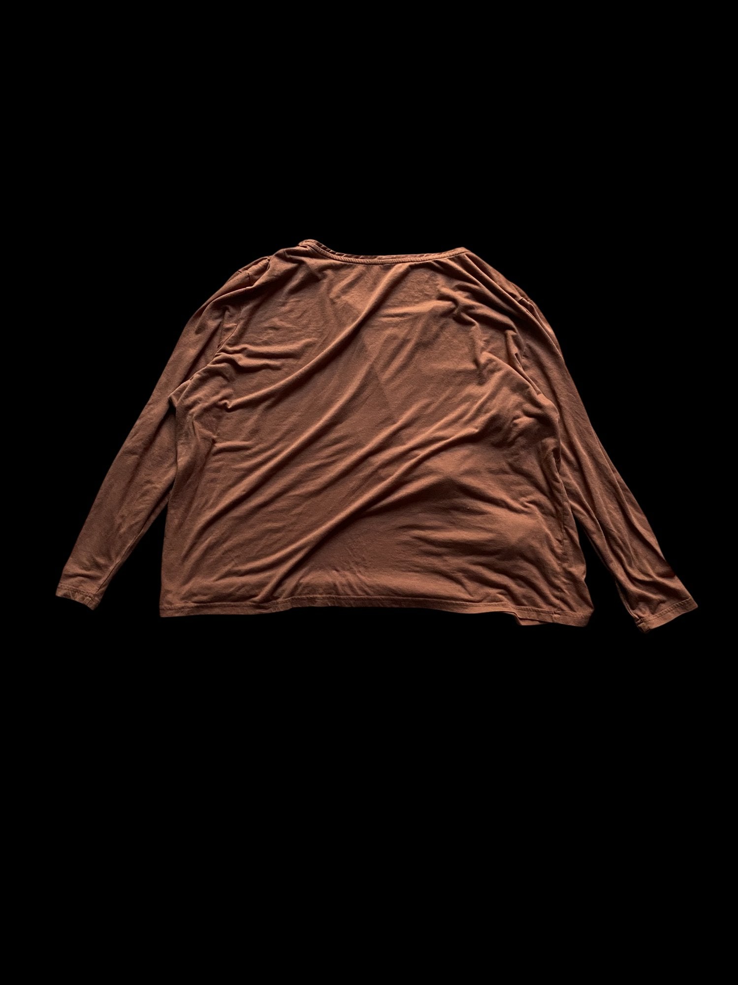 Graphic Long Sleeve Skull and Face Print T-Shirt Brown