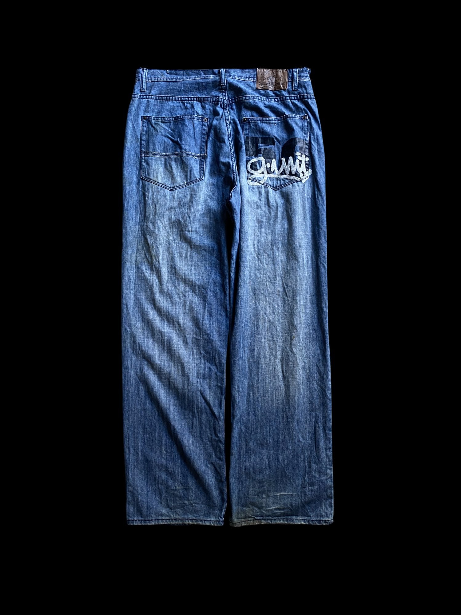 G-Unit 00's Logo Graphic Denim Jeans Blue