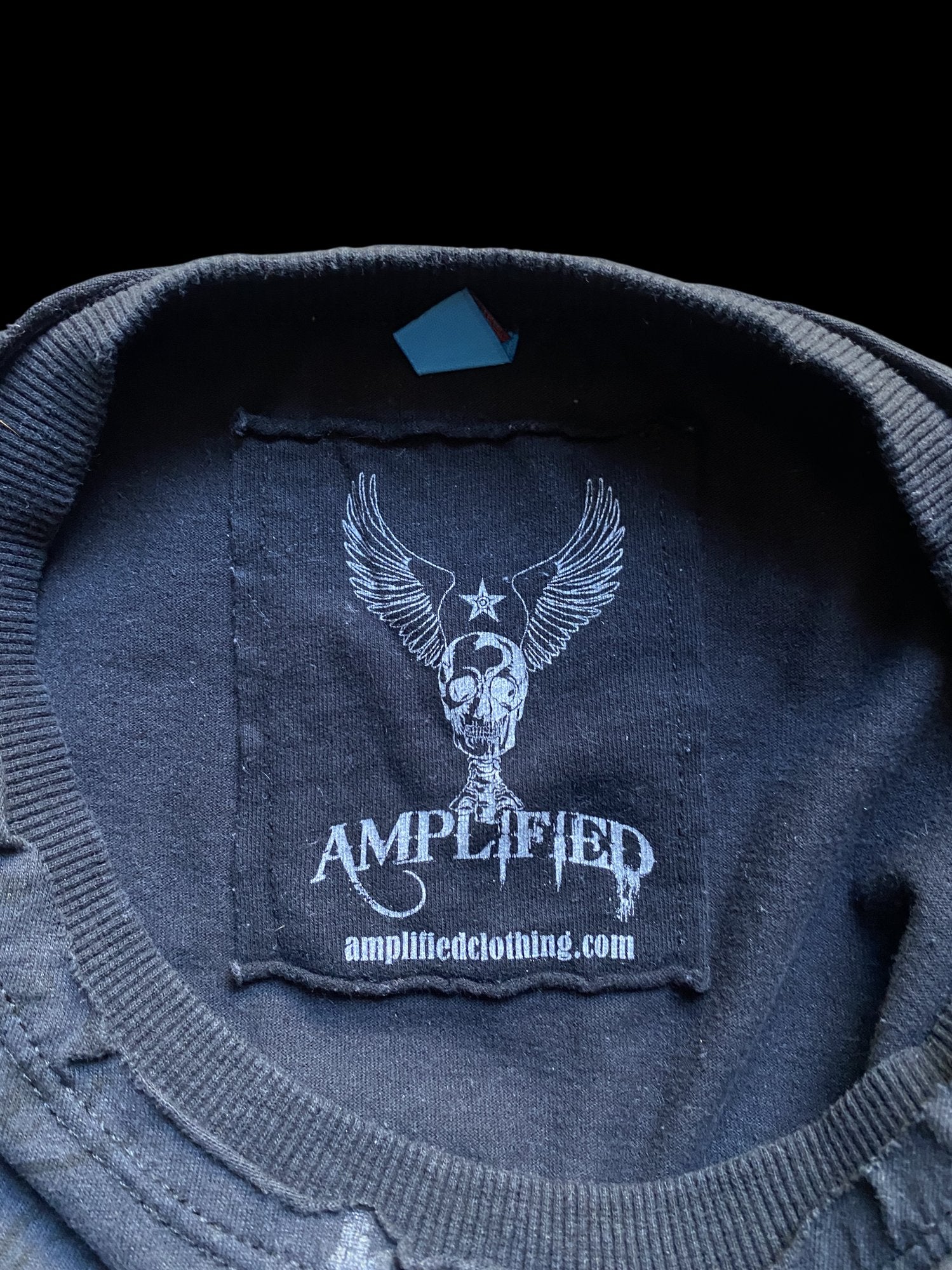 Amplified Skull Graphic Rhinestone T-Shirt Black