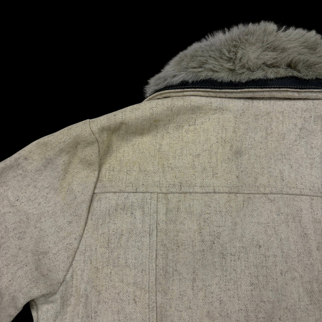 00' Stussy Faux Fur Collar Pea Coat