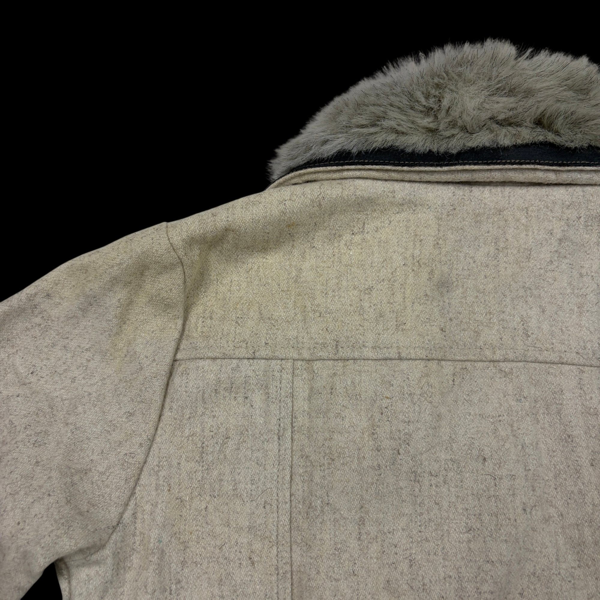 00' Stussy Faux Fur Collar Pea Coat