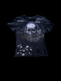 Amplified Skull Graphic Rhinestone T-Shirt Black