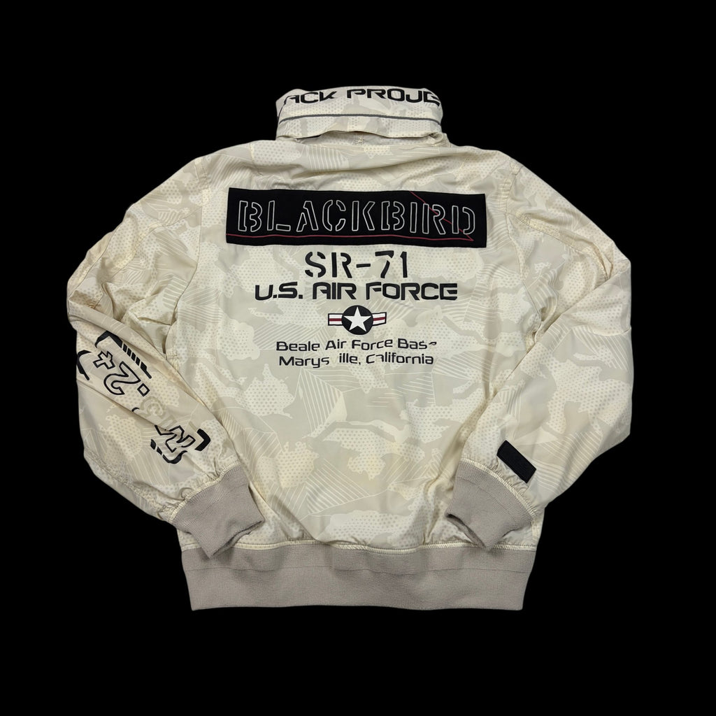 Avirex Blackbird Recon Aircraft Full-Zip Bomber Jacket Beige