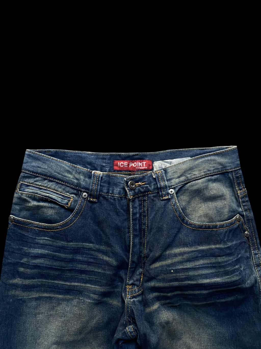 Ice Point Skull Graphic Denim Jeans Blue