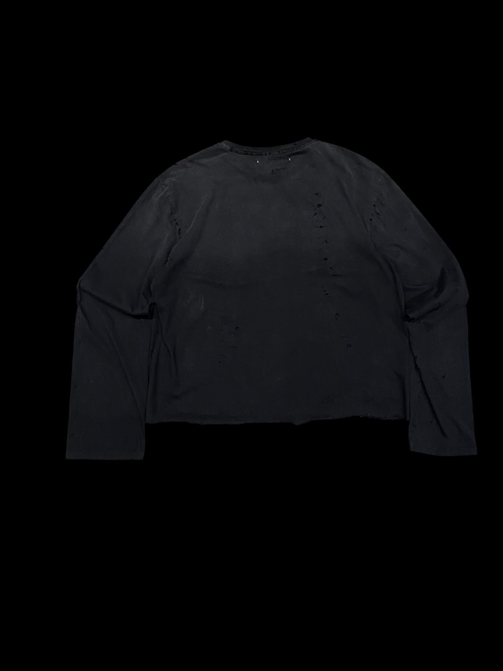 Distressed Rockstar Made Graphic Long Sleeve Shirt Black