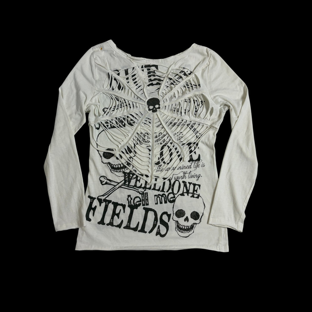 00' Graphic Skull Design Long Sleeve Tee