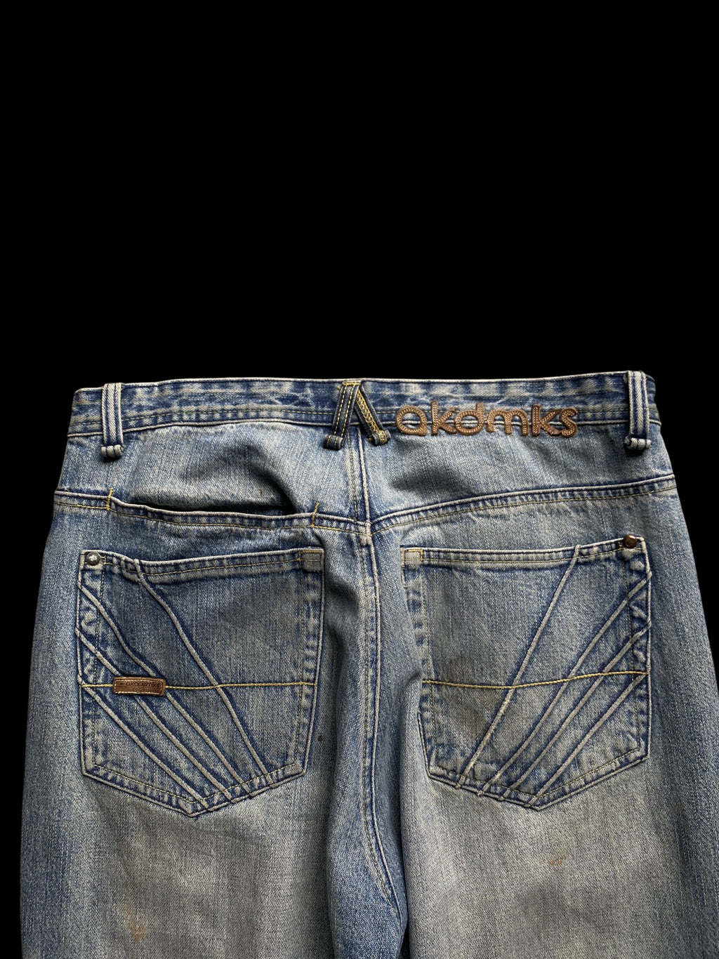 Akademiks Distressed Denim Wide Leg Jeans Blue