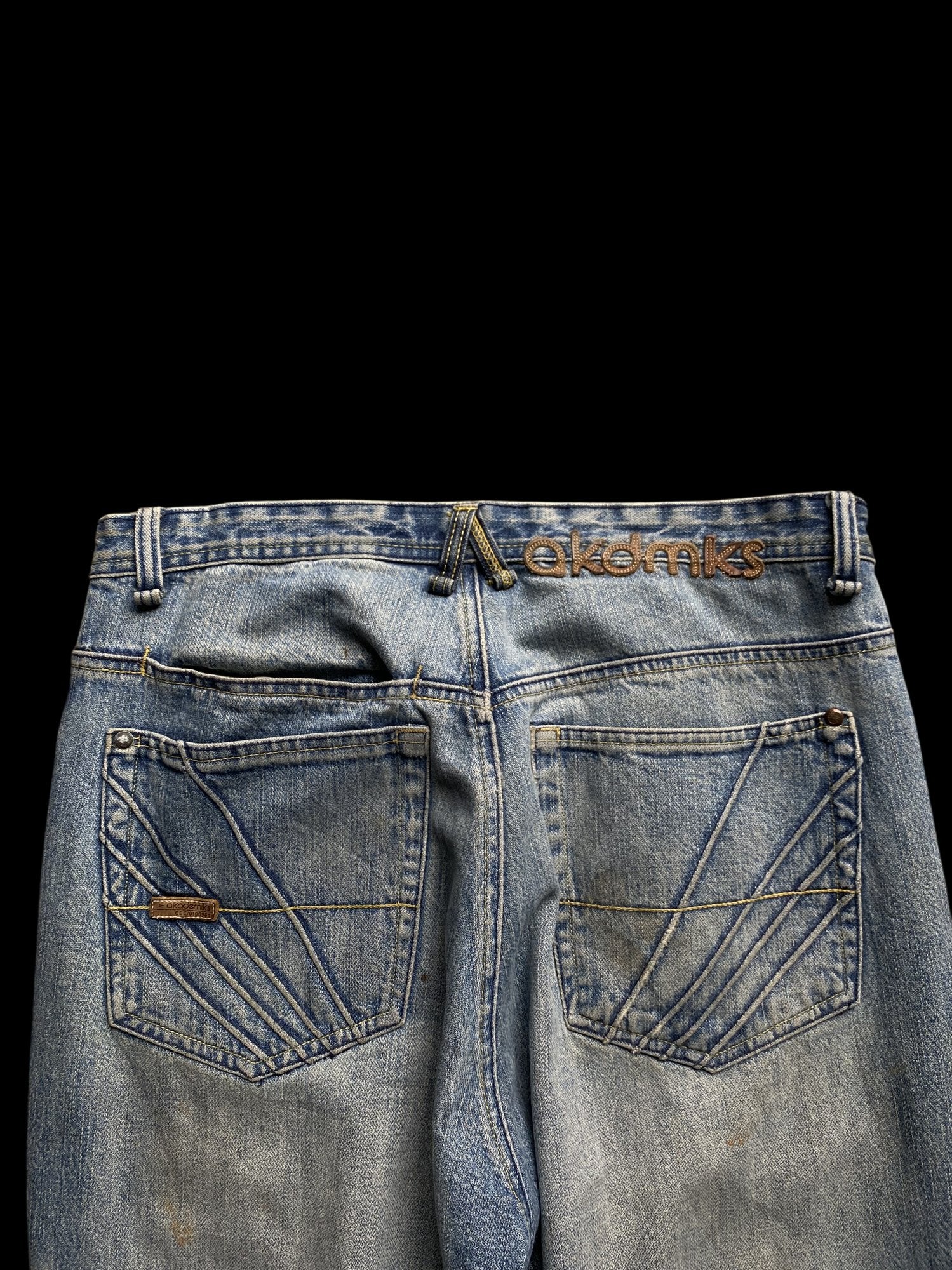 Akademiks Distressed Denim Wide Leg Jeans Blue