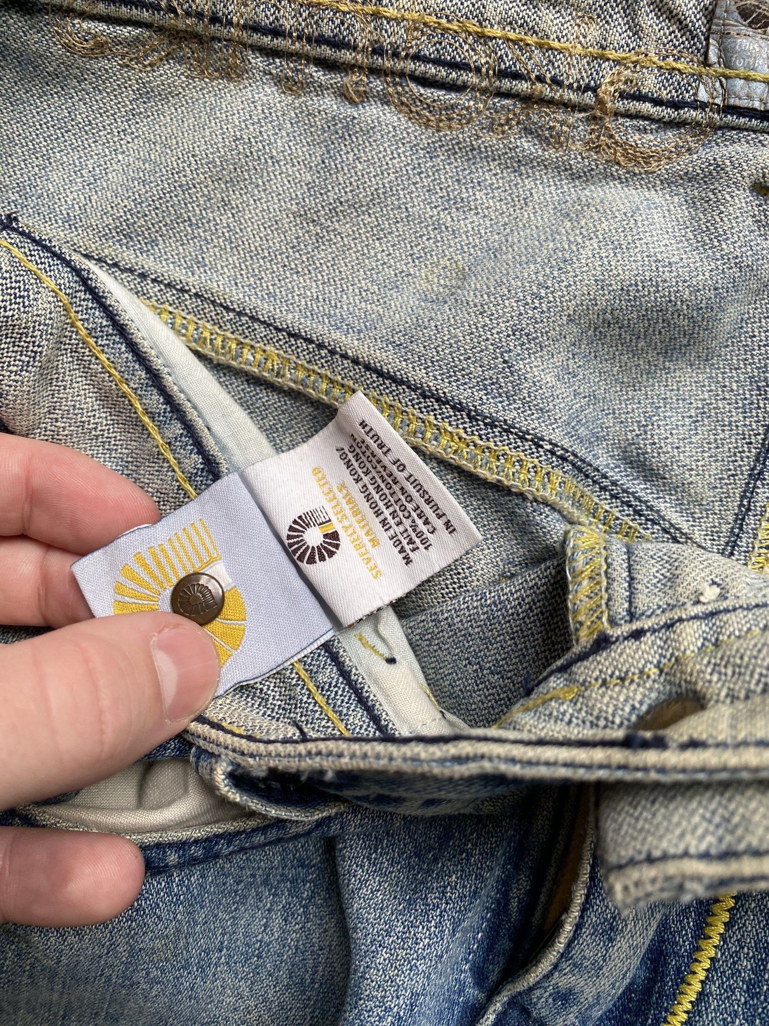 Akademiks Distressed Denim Wide Leg Jeans Blue