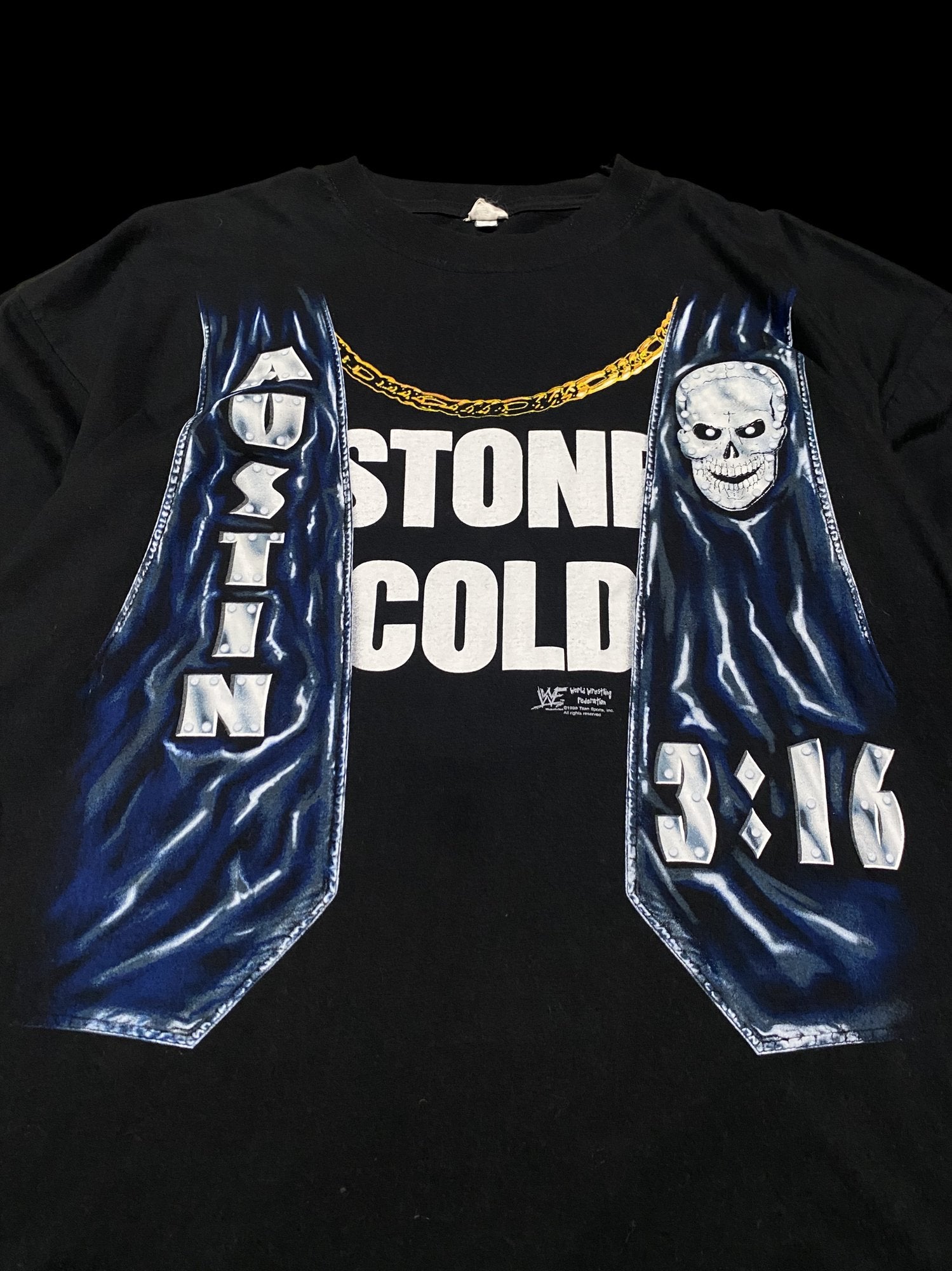 Vintage 1999 WWF Stone Cold Steve Austin Graphic T-Shirt Black