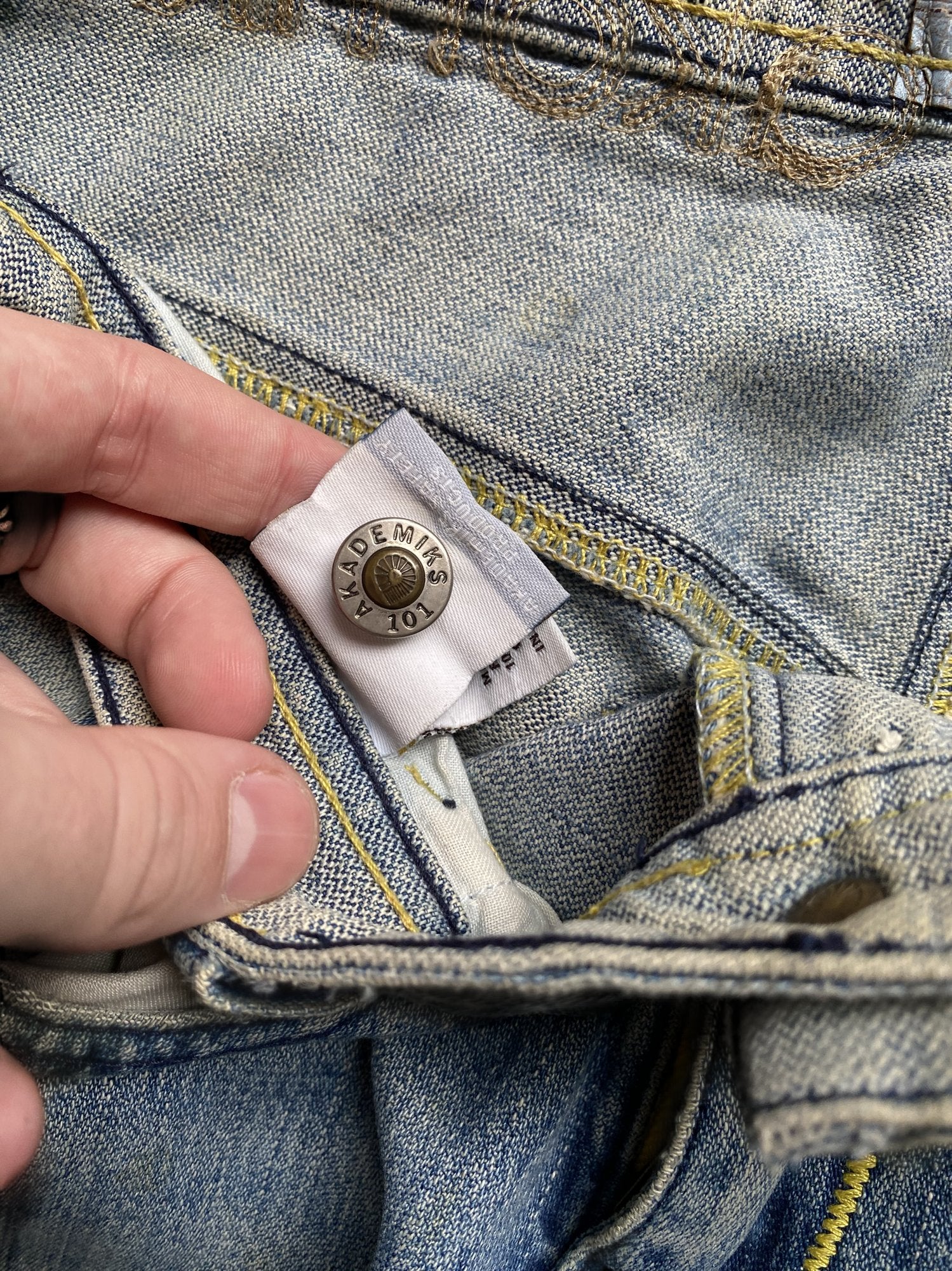 Akademiks Distressed Denim Wide Leg Jeans Blue