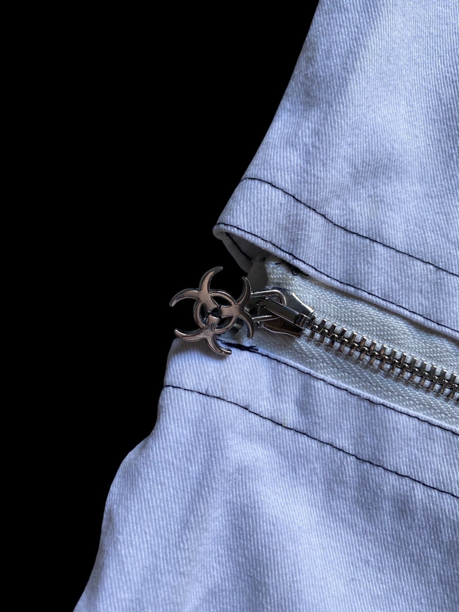 Two-Tone Convertible Trousers with Zip-Off Feature White