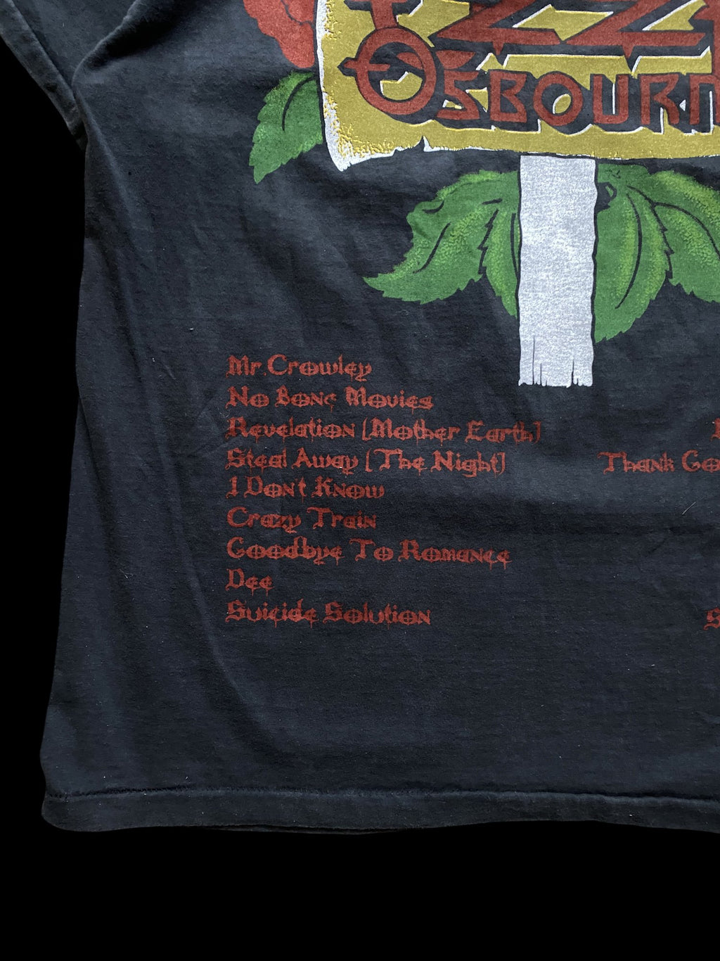 Vintage Reprint Ozzy Osbourne 90's Graphic Band T-Shirt Black