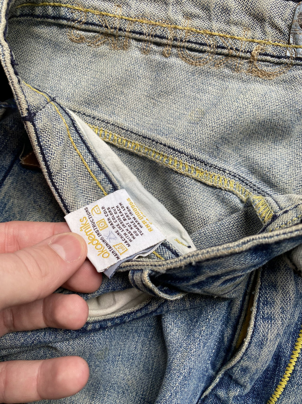 Akademiks Distressed Denim Wide Leg Jeans Blue