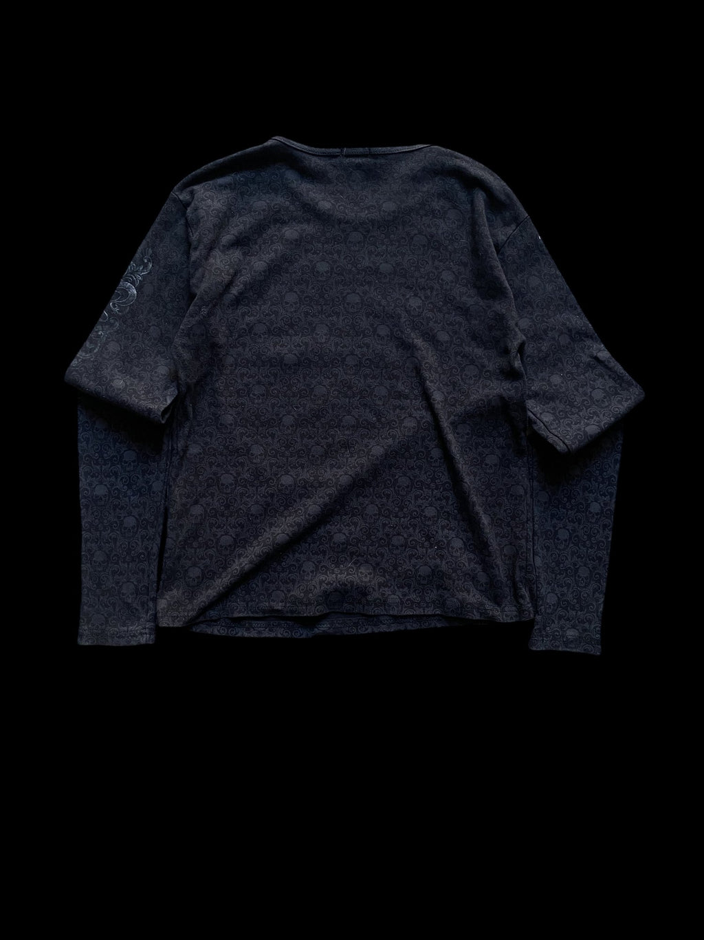 Spiral Direct Skull Graphic Long Sleeve Sweatshirt Black