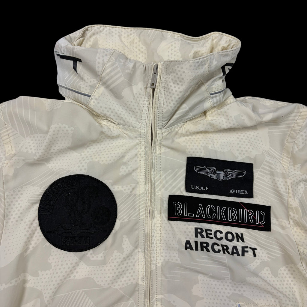 Avirex Blackbird Recon Aircraft Full-Zip Bomber Jacket Beige