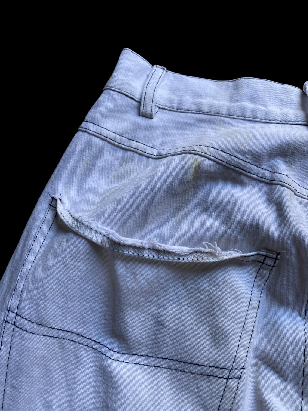 Two-Tone Convertible Trousers with Zip-Off Feature White