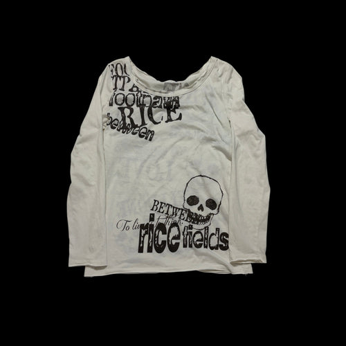 00' Graphic Skull Design Long Sleeve Tee