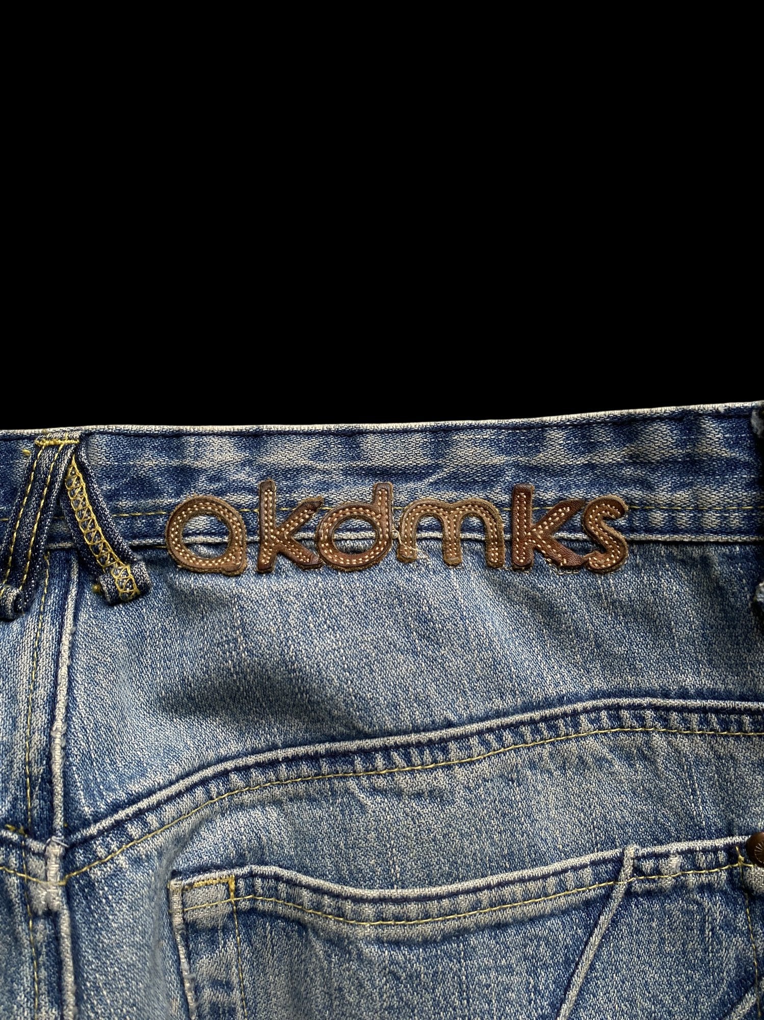 Akademiks Distressed Denim Wide Leg Jeans Blue