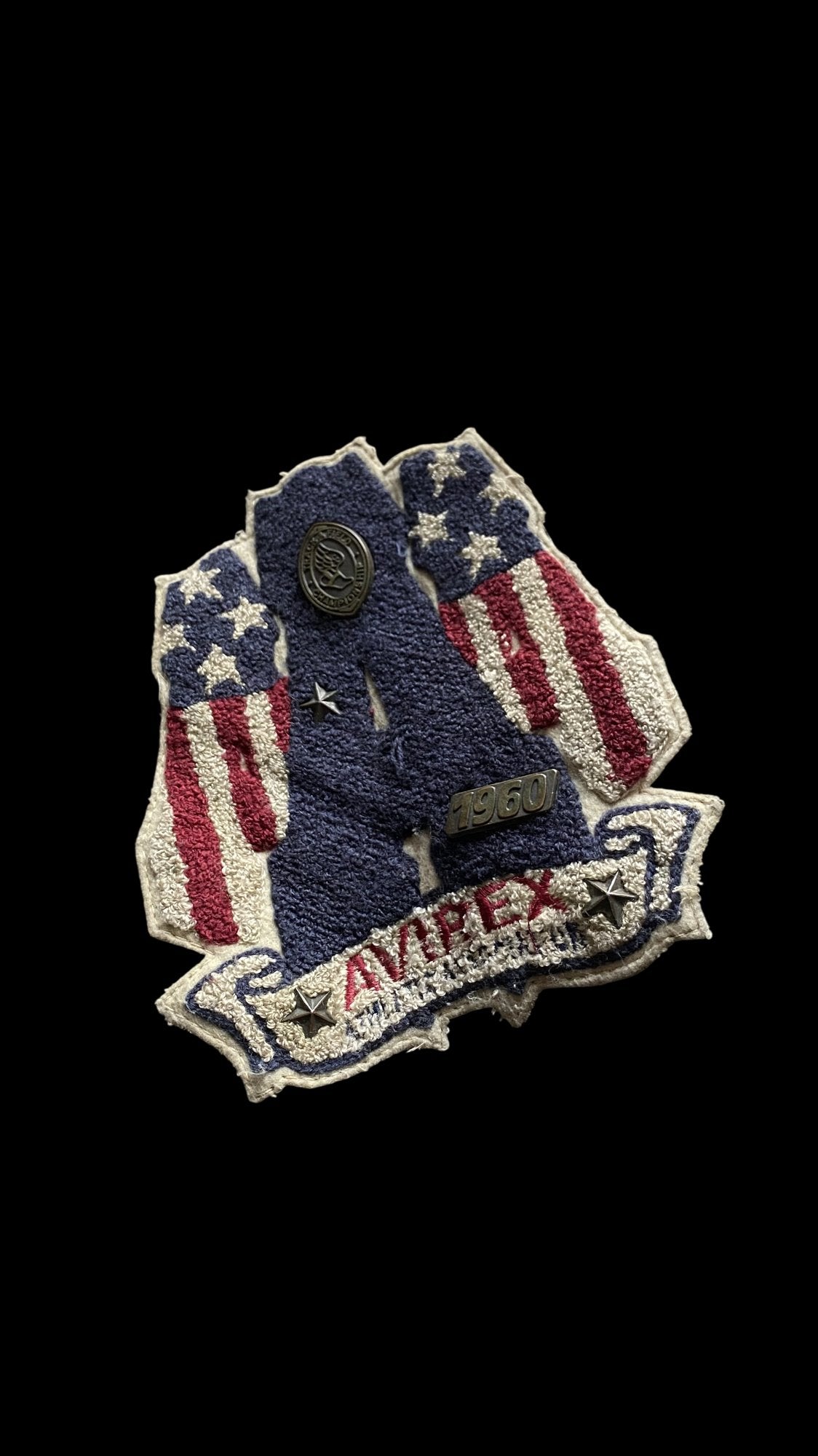 Avirex 90's Full-Zip Leather Bomber Jacket Black