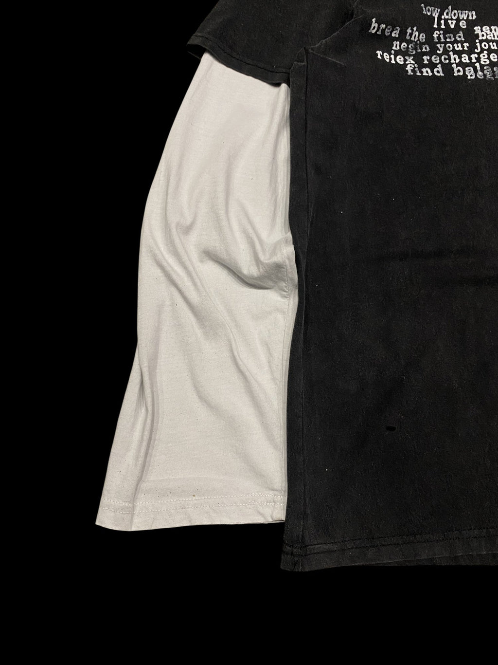 Graphic Long Sleeve Layered T-shirt Black