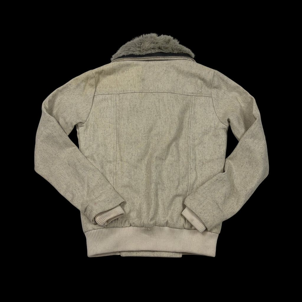 00' Stussy Faux Fur Collar Pea Coat