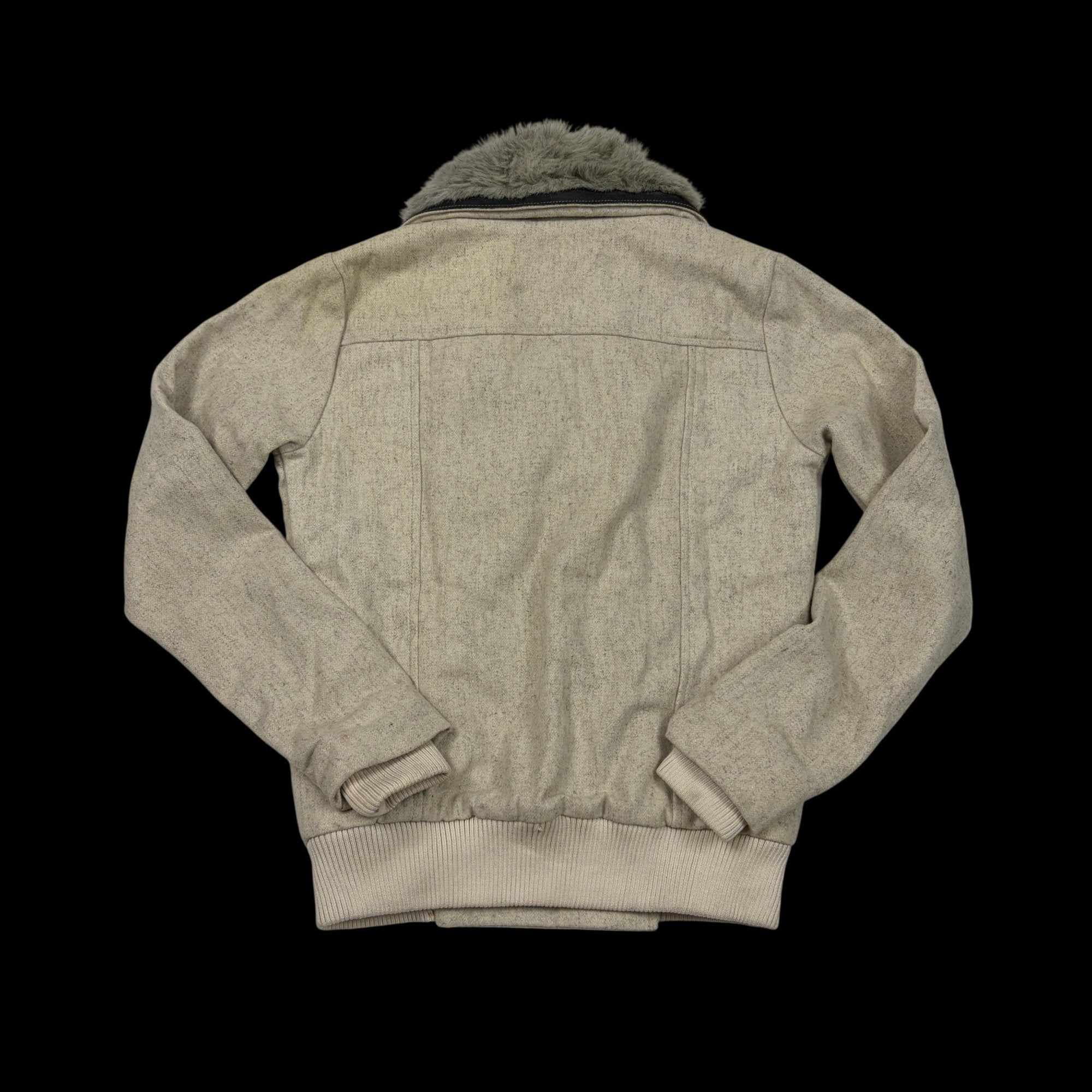 00' Stussy Faux Fur Collar Pea Coat