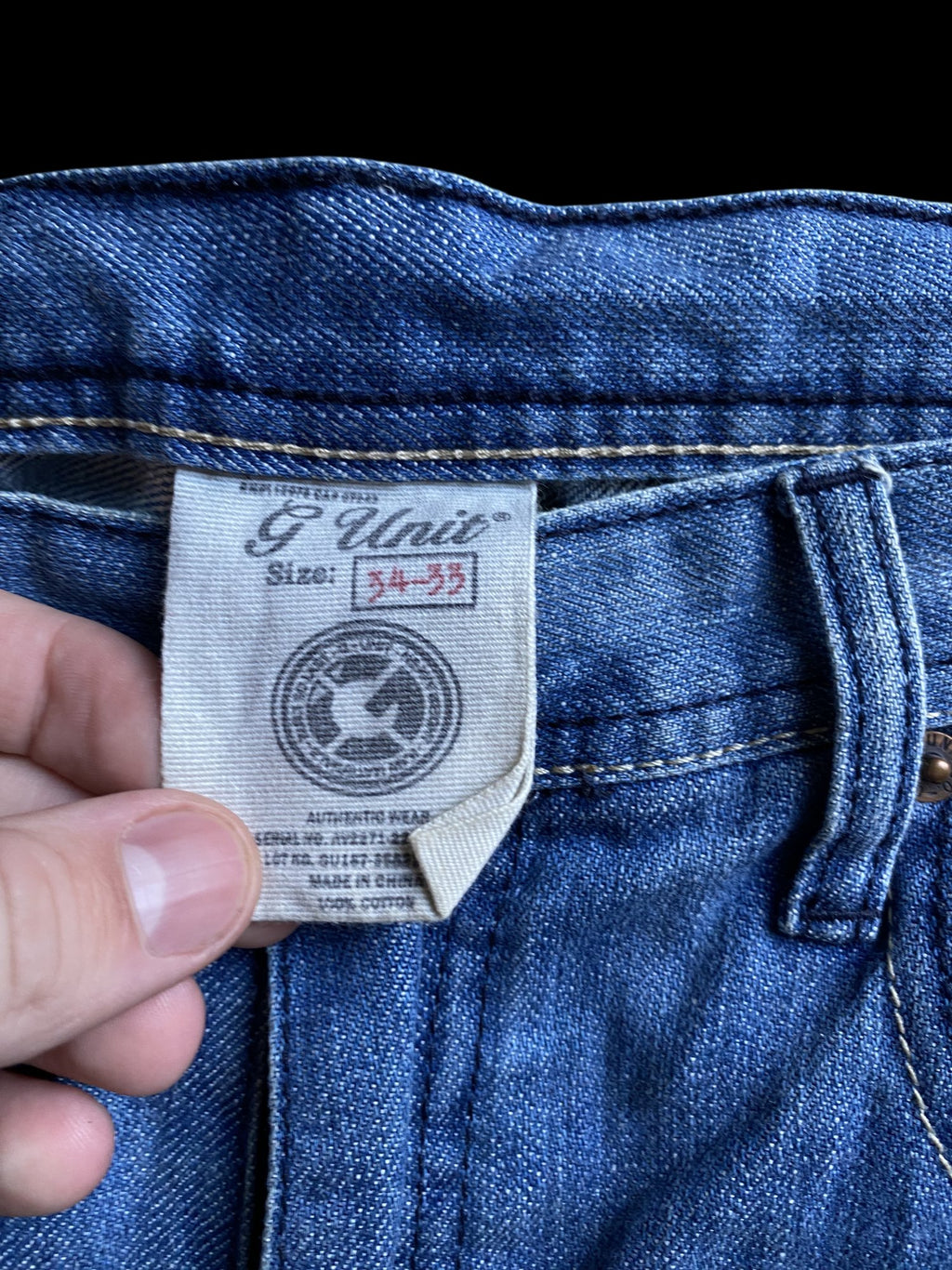 G-Unit 00's Logo Graphic Denim Jeans Blue