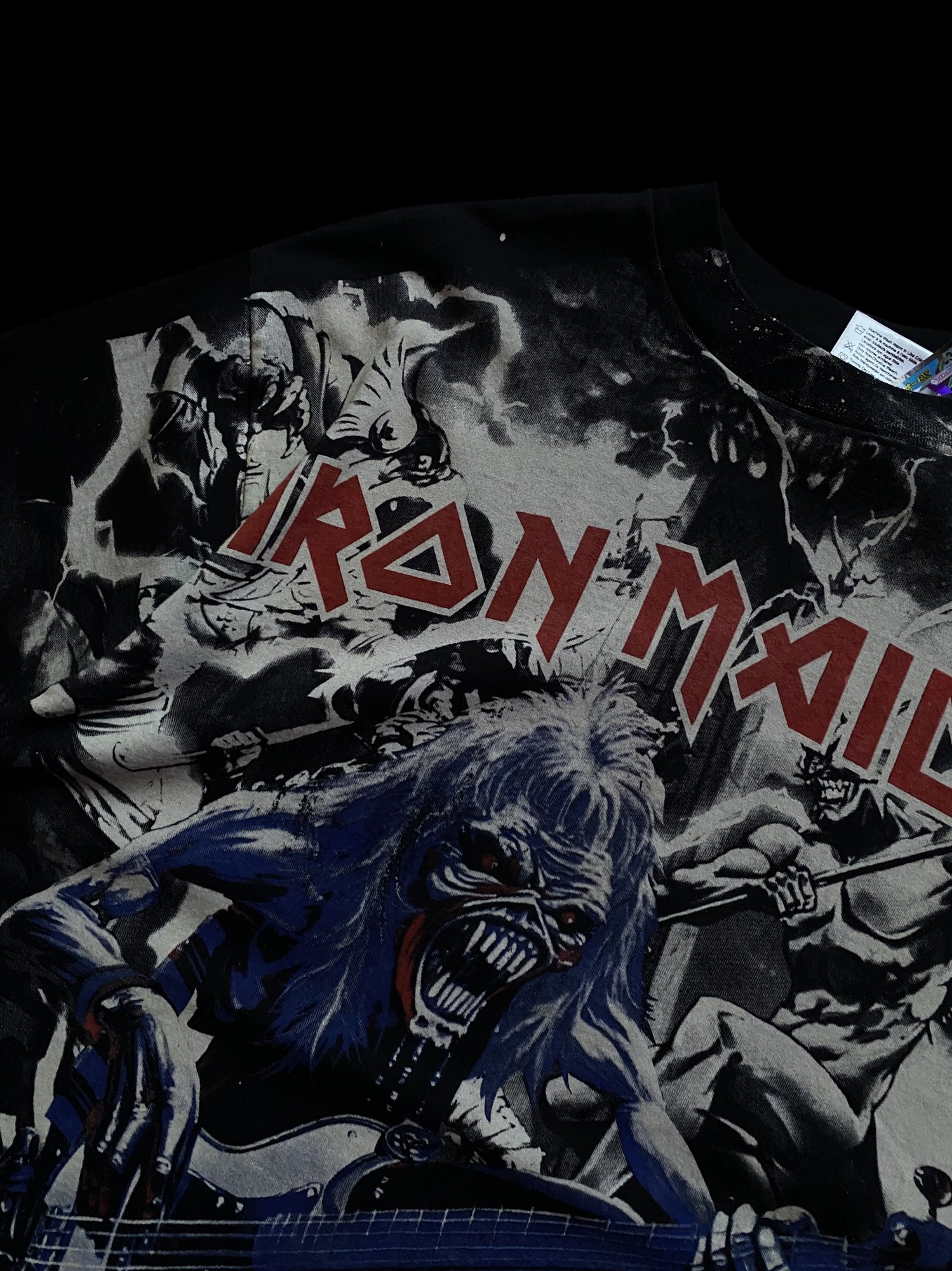 Vintage Reprint Iron Maiden Graphic Band T-shirt Black